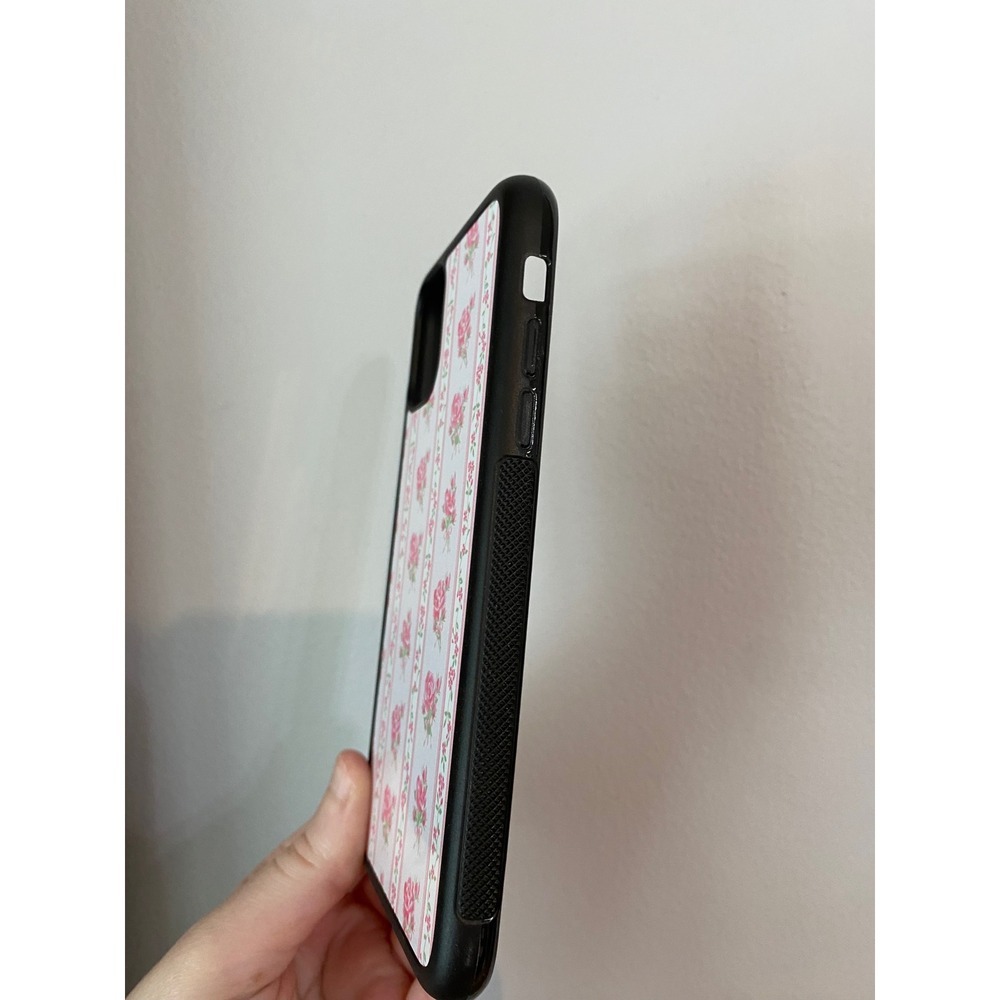 Phone Case Womens iPhone 11 Pink Floral Stripe Cottagecore Aesthetic Rose Print - Picture 2 of 6
